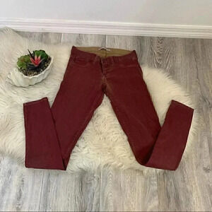 WOMENS PLASTIC BY GLY RED COATED SKINNY JEANS 27/4